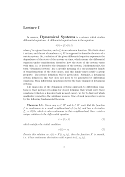 Dynamical systems. Lectures 1-3