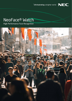 NeoFace&reg; Watch