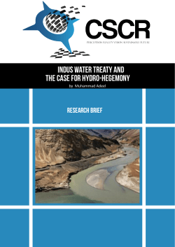 Indus Water Treaty and the Case for Hydro-hegemony