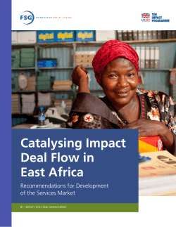 Catalysing Impact Deal Flow in East Africa