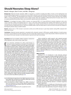 Should Neonates Sleep Alone?