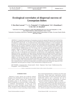 Ecological correlates of dispersal success of Lessepsian fishes