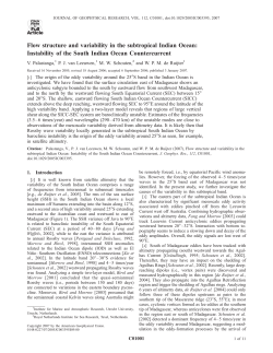 Instability of the South Indian Ocean Countercurrent