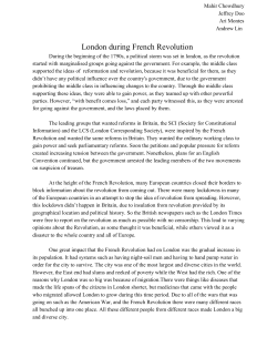 London during French Revolution