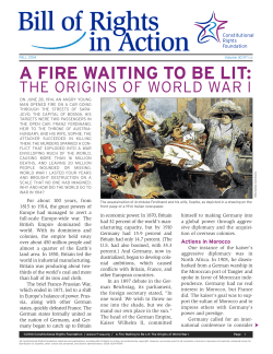 A Fire Waiting to be Lit: The Origins of World War I