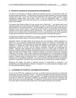 Potential Sources of Groundwater Contamination