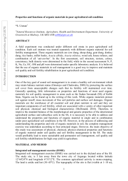 Properties and functions of organic materials in poor agricultural soil