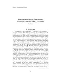 Some speculations on pairs-of-pants decompositions and Fukaya