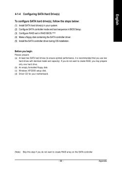 4-1-4 Configuring SATA Hard Drive(s)