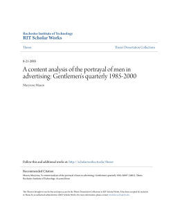 A content analysis of the portrayal of men in advertising