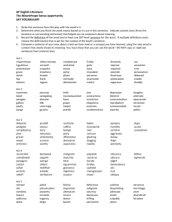 AP English Literature The Misanthrope bonus opportunity SAT