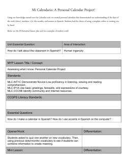 Mi Calendario: A Personal Calendar Project!
