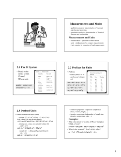 Measurements and Moles
