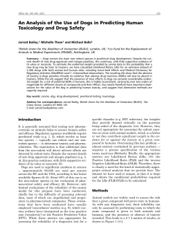An Analysis of the Use of Dogs in Predicting Human Toxicology and