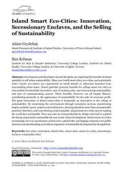Island Smart Eco-Cities: Innovation, Secessionary Enclaves, and the
