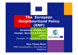 The European Neighbourhood Policy (ENP)