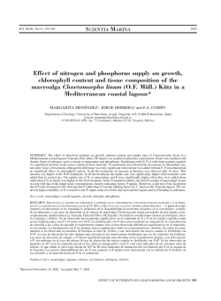 Effect of nitrogen and phosphorus supply on growth - ICM-CSIC