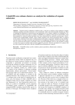 Cobalt(III)-oxo cubane clusters as catalysts for oxidation of organic