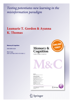 Testing potentiates new learning in the misinformation paradigm