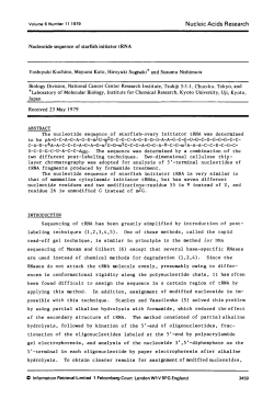 Nucleotide sequence of starfish initiator tRNA Yoshiyuki Kuchino