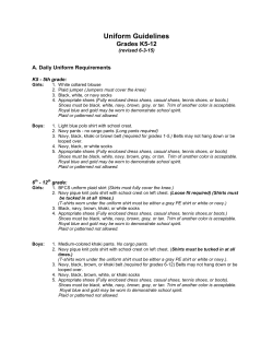 Uniform Requirements - Ben`s Ford Christian School