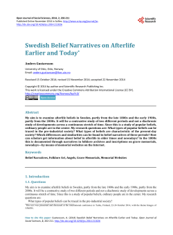 Swedish Belief Narratives on Afterlife Earlier and Today