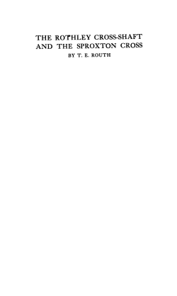 The Rothley Cross Shaft and the Sproxton Cross pp. 65-76