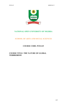 PCR415 - National Open University of Nigeria