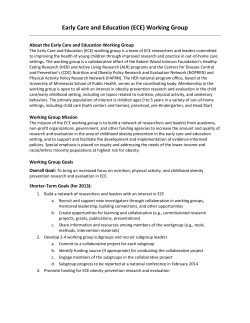 Early Care and Education (ECE) Working Group
