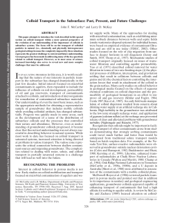Colloid Transport in the Subsurface: Past