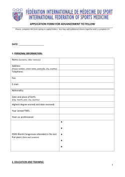 Application Form For Advancement To Fellow