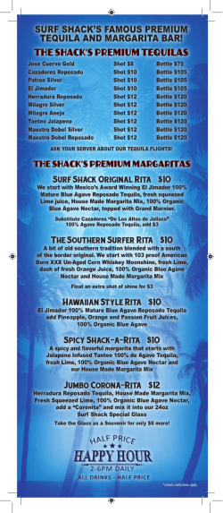 The Shack`s Premium Margaritas