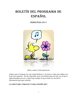 BOLET&iacute;N DEL PROGRAMA DE ESPA&ntilde;OL