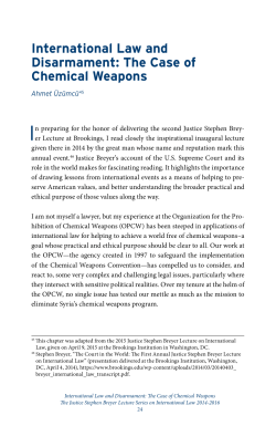 International Law and Disarmament: The Case of Chemical Weapons