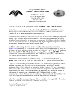 American Carp To all the Officers of the ACRY Chapters: It is that