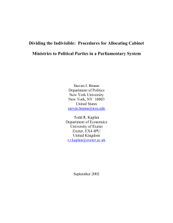 Dividing the Indivisible: Procedures for Allocating Cabinet Ministries