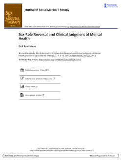 Sex-Role Reversal and Clinical Judgment of Mental Health