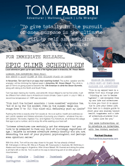 epic climb scheduled! - Tom Fabbri International