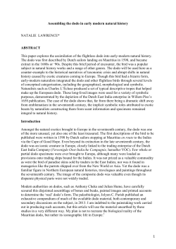 1 Assembling the dodo in early modern natural history NATALIE
