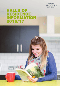 Halls information booklet - Oxford Brookes University