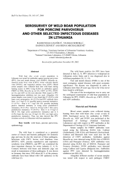 serosurvey of wild boar population for porcine parvovirus and other