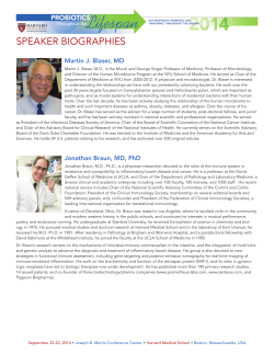speaker biographies - the Harvard Medical School Division of