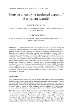 Convict ancestry: a neglected aspect of Australian