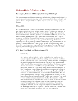 INTRODUCTION TO PHILOSOPHY: KANT