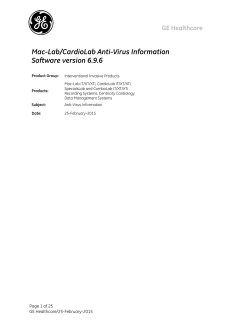 Mac-Lab/CardioLab Anti-Virus Information Software