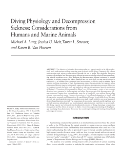 Diving Physiology and Decompression Sickness