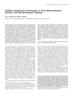 Inhibition Suppresses Transmission of Tonic Vibrissa