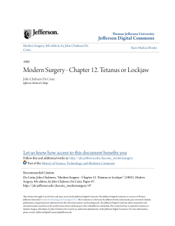 Modern Surgery - Chapter 12. Tetanus or Lockjaw