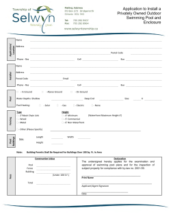 Swimming Pool Permit Application and