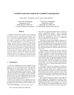 Symbolic Expression Analysis for Compiled Communication&lowast;